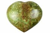 Polished Green Pistachio Opal Heart - Madagascar #249531-1